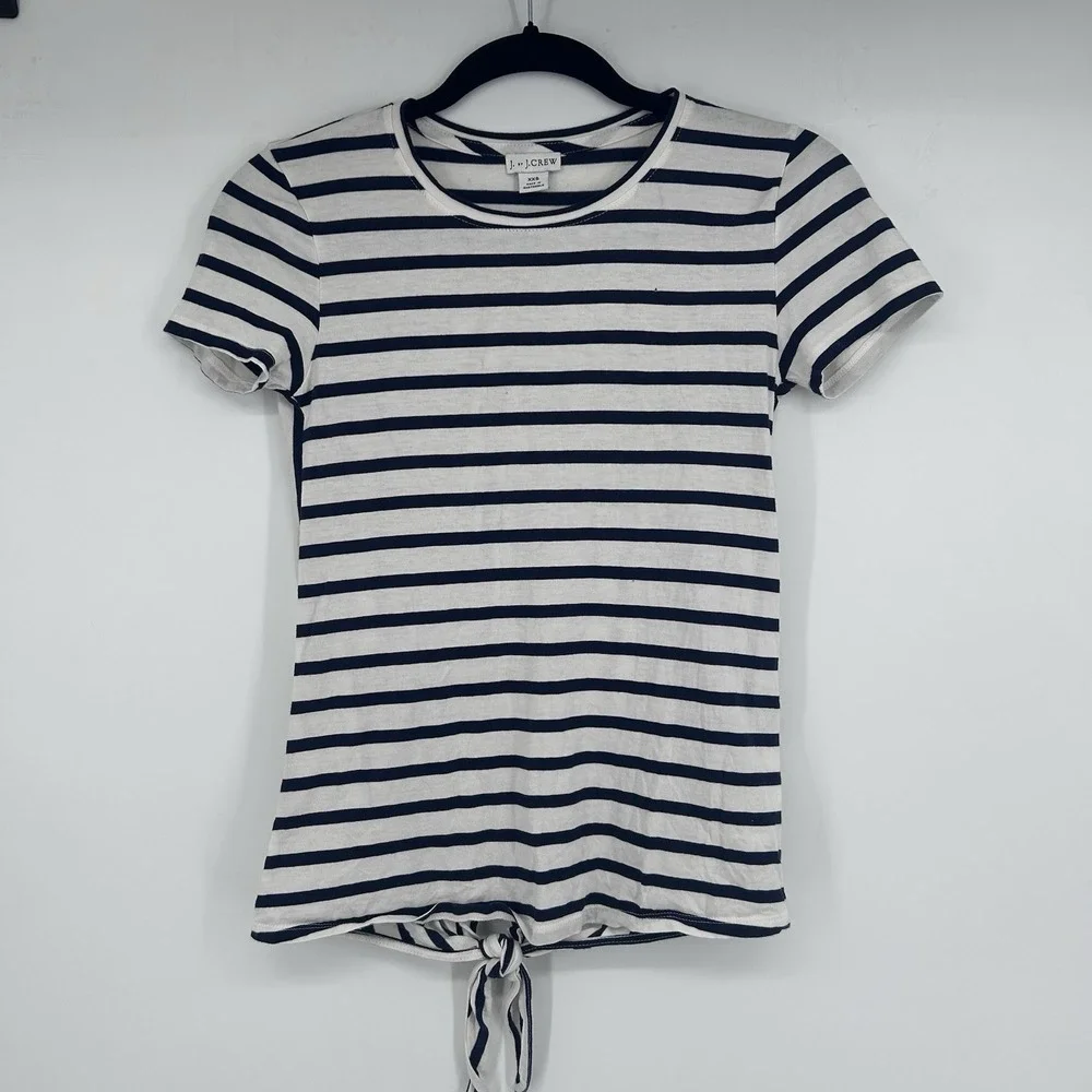 J.Crew - J by J.Crew Striped Tie Back Top XXS Blue White Shirt